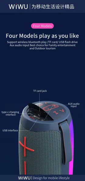 اسپیکر بلوتوث ویوو مدل WiWU Thunder Wireless Speaker P40