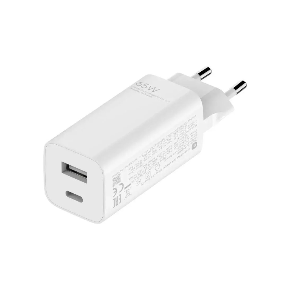 شارژر اورجینال شیائومی Xiaomi GaN Charger (Type-A + Type-C) AD652GEU با توان 65W