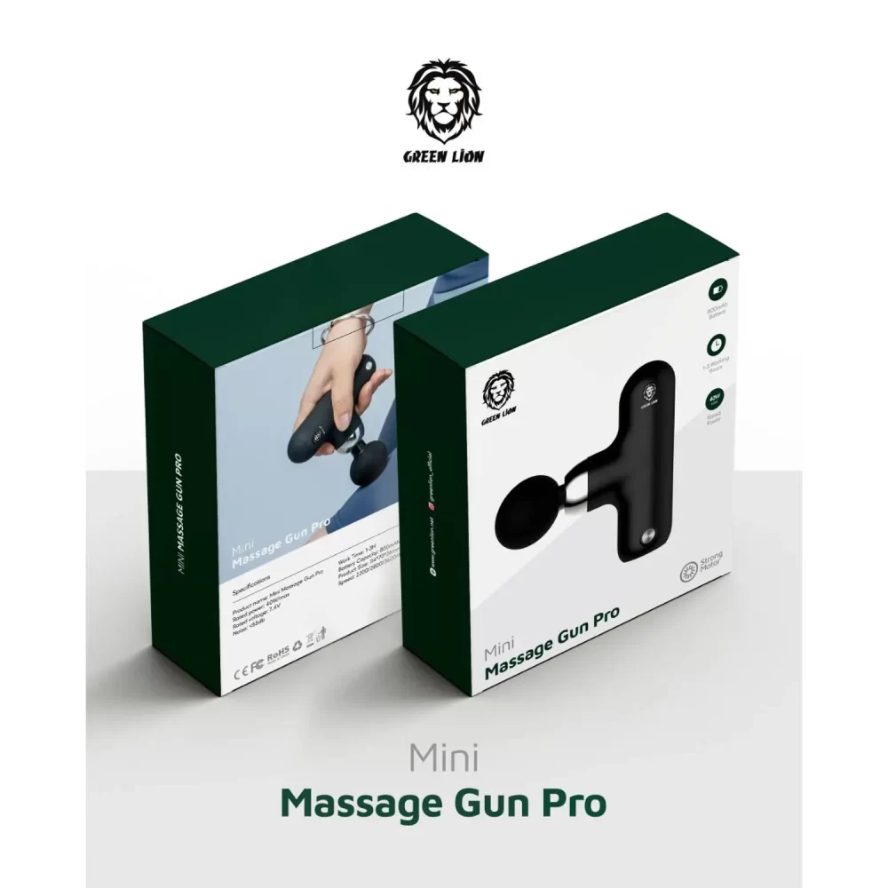ماساژور تفنگی گرین لاین مدل Green Lion Mini Pro Massage Gun GNMIMGUNPBK - Image 3
