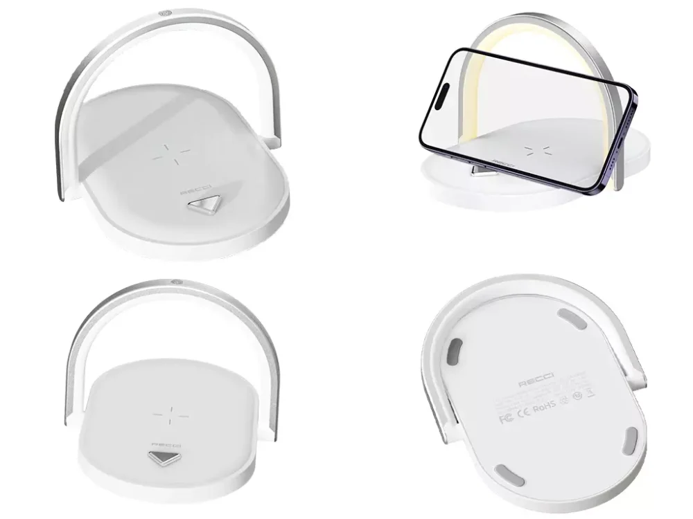 شارژر بی سیم و چراغ خواب رچی Recci RLS-L15 3IN1 wireless charging