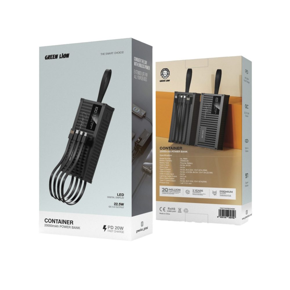 پاور بانک کنتینری گرین لیون مدل Green lion GNCONPB20K power container 20000MAH - Image 3