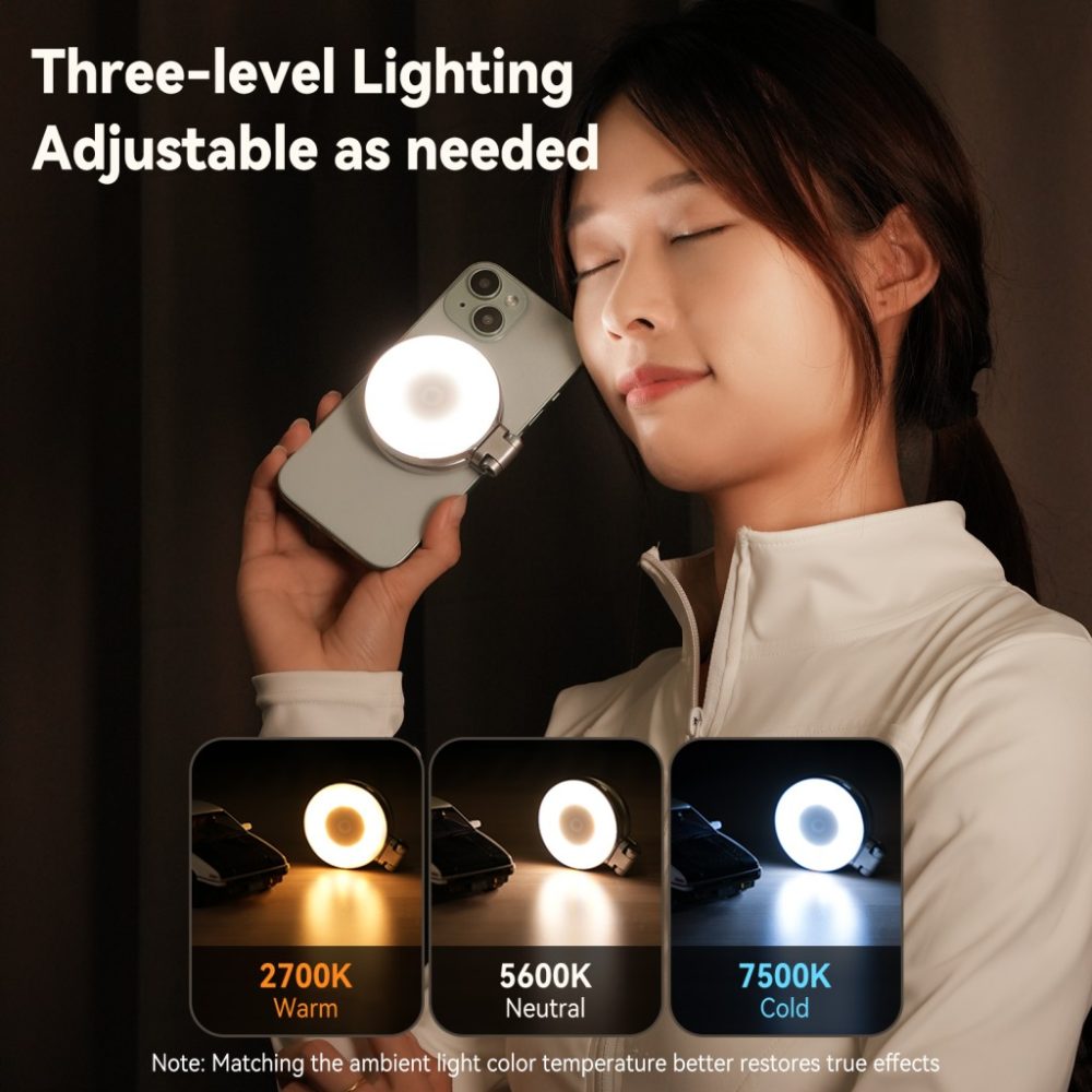 چراغ حلقه‌ای سلفی مغناطیسی تلسین Telesin S5-BGD-1  C03 Magnetic Selfie Ring Light - Image 4