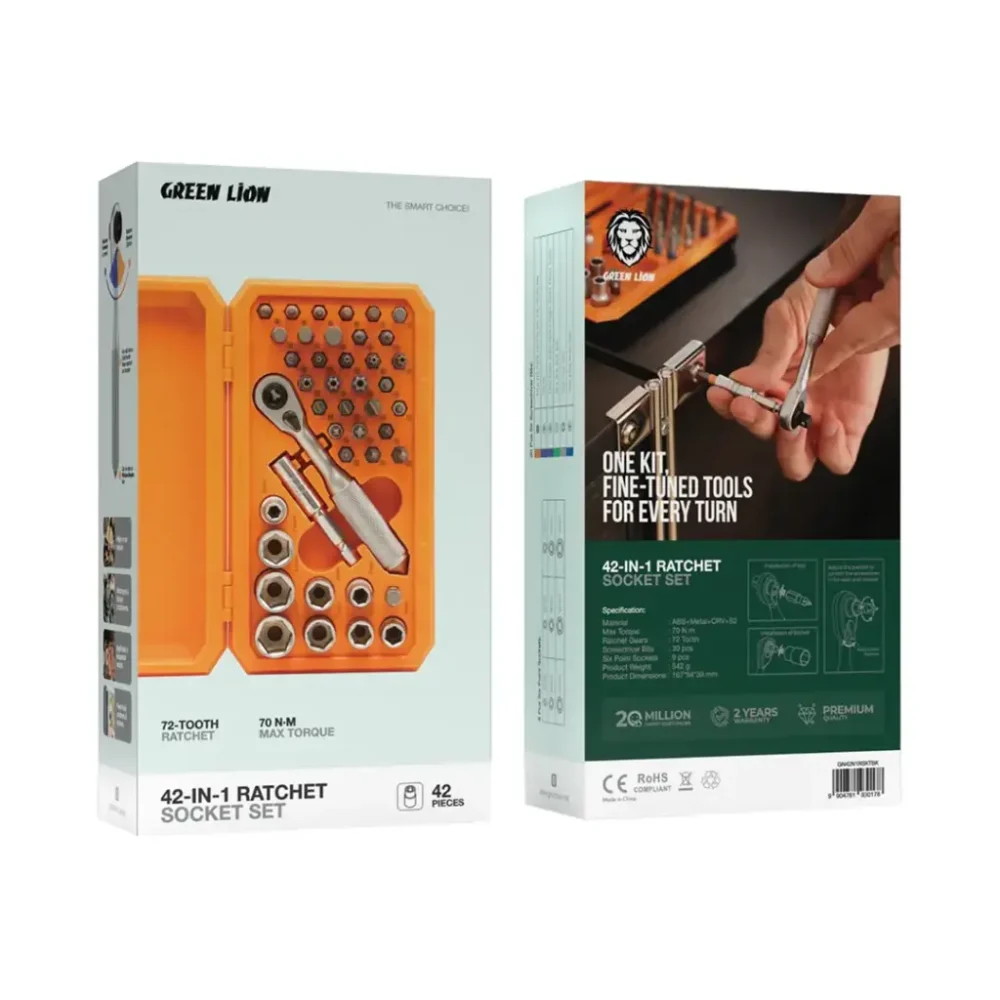 ست آچار بوکس گرین لیون Green Lion GN42N1RSKT 42-IN-1 Ratchet Socket Set - Image 3