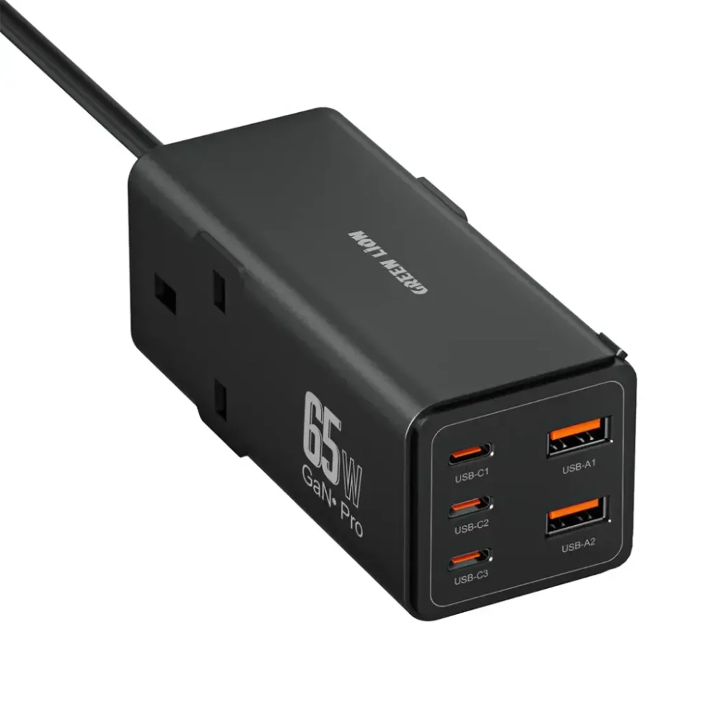 هاب شارژر گرین لیون Green Lion GN7N1G65PST 7 In 1 GaN 65W Power Strip - Image 2