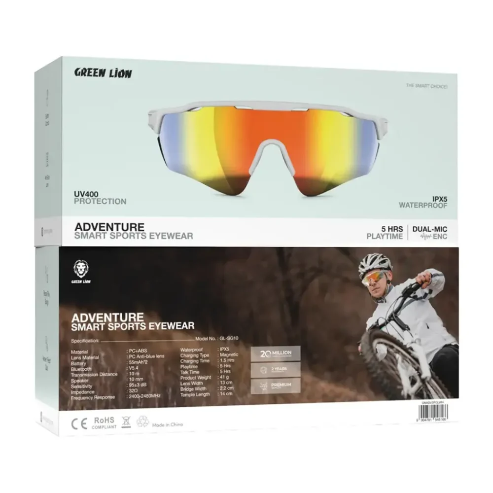 عینک ورزشی هوشمند گرین لیون Green Lion GNADVSPGL/GL-SG10 Adventure Smart Sports Eyewear - Image 7