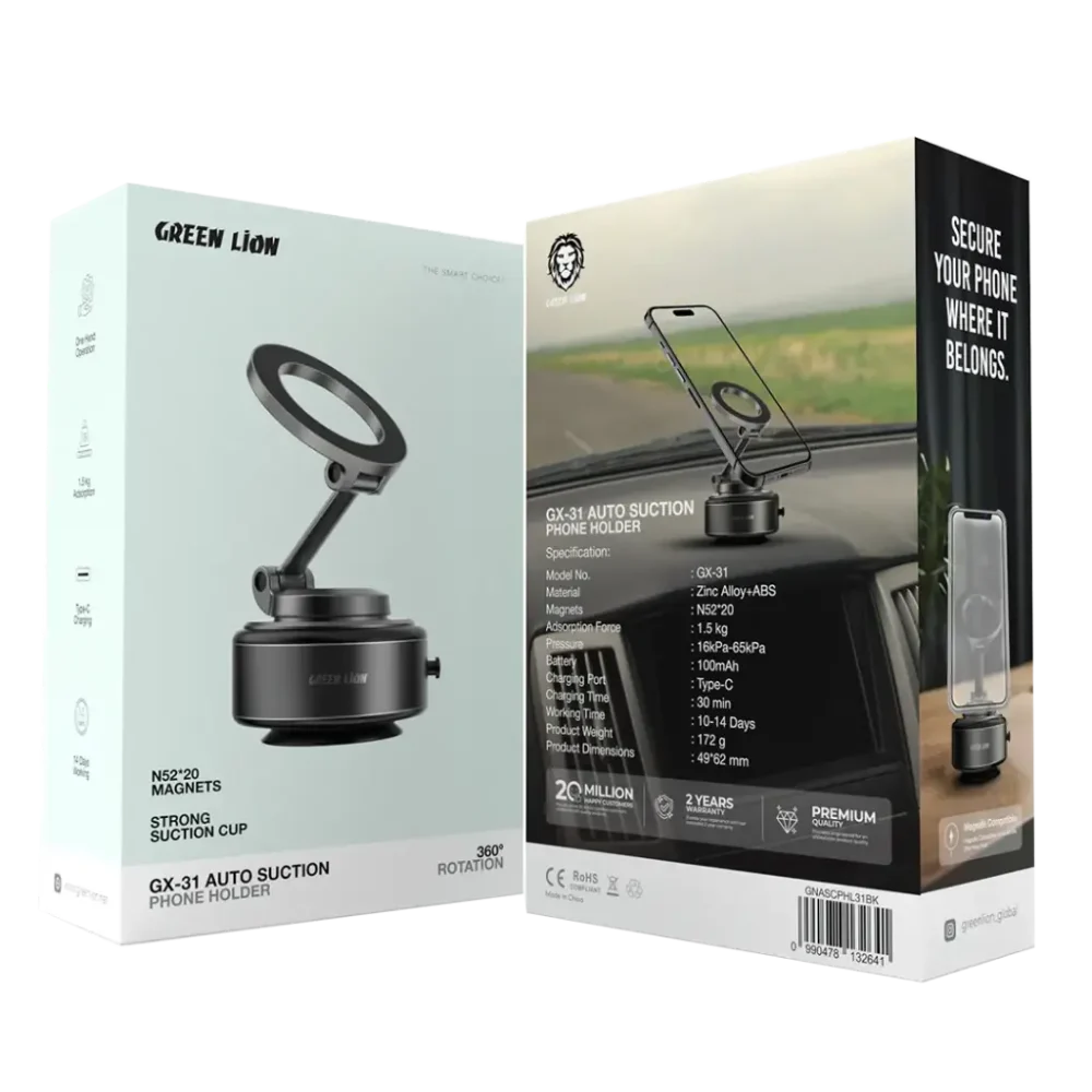 هولدر وکیومی گرین لیون Green Lion GNASCPHL31 GX-31 Auto Suction Phone Holder - Image 2