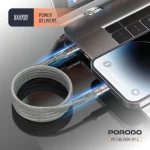کابل شارژ تایپ سی به لایتنینگ پرودو Porodo PD-CBL0030 30W Type-C to Lightning Magnetic Braided Cable 1.2M - Image 7