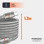کابل مگنتی تایپ سی به تایپ سی 60 وات پرودو Porodo PD-CBL0030 60W Type-C to Type-C Magnetic Braided Cable - Image 4