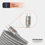 کابل مگنتی تایپ سی به تایپ سی 60 وات پرودو Porodo PD-CBL0030 60W Type-C to Type-C Magnetic Braided Cable - Image 5