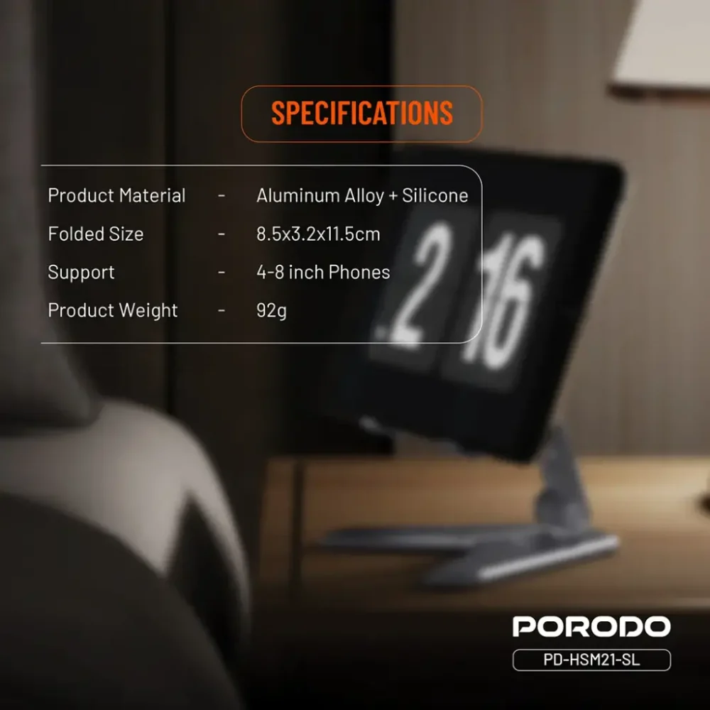 استند موبایل پرودو Porodo PD-HSM21 Aluminum Alloy Mobile Stand - Image 7