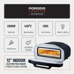 پیتزا پز برقی پرودو ۱۲ اینچی Porodo PD-LFST177 Lifestyle 12'' Indoor Electric Pizza Maker - Image 6