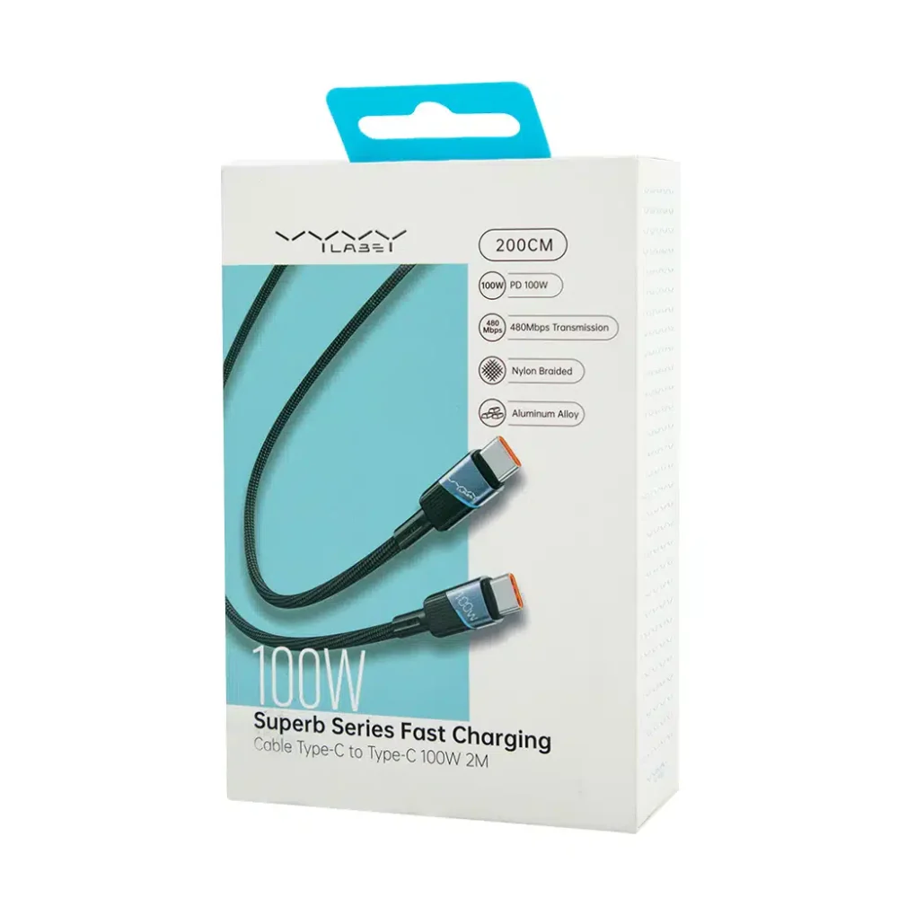 کابل شارژ سریع ۱۰۰ واتی ویوی لبز Vyvylabs VCJLCC101 Cable Superb C TO C 100W 2M - Image 5