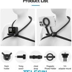 هولدر گردنی مگنتی تلسین Telesin P2-HNB-02 2in1 Magnetic Neck Mount - Image 2