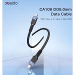 کابل فست شارژ دوسر تایپ سی یسیدو Yesido CA108 Dual Type-C - Image 6