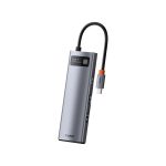 هاب 8 پورت بیسوس Baseus CAHUB-CV0G HUB 8in1 Gleam Metal