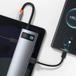 هاب 8 پورت بیسوس Baseus CAHUB-CV0G HUB 8in1 Gleam Metal - Image 2