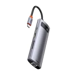 هاب 8 پورت بیسوس Baseus CAHUB-CV0G HUB 8in1 Gleam Metal - Image 3