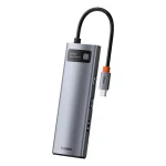 هاب 8 پورت بیسوس Baseus CAHUB-CV0G HUB 8in1 Gleam Metal - Image 5
