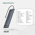 هاب 12 کاره گرین لاین مدل GREEN LION GN12N1CHUB USB-C HUB - Image 3